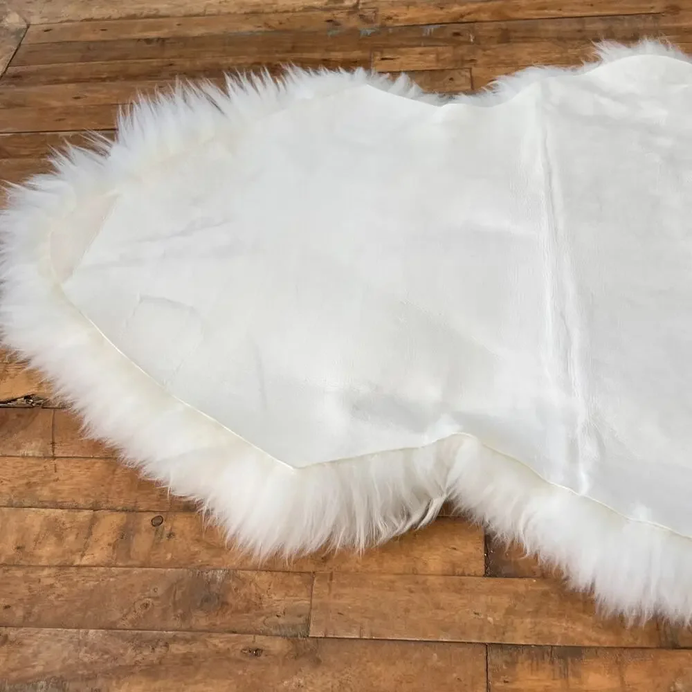 Ikea Genuine Sheepskin Throw Rug White 16